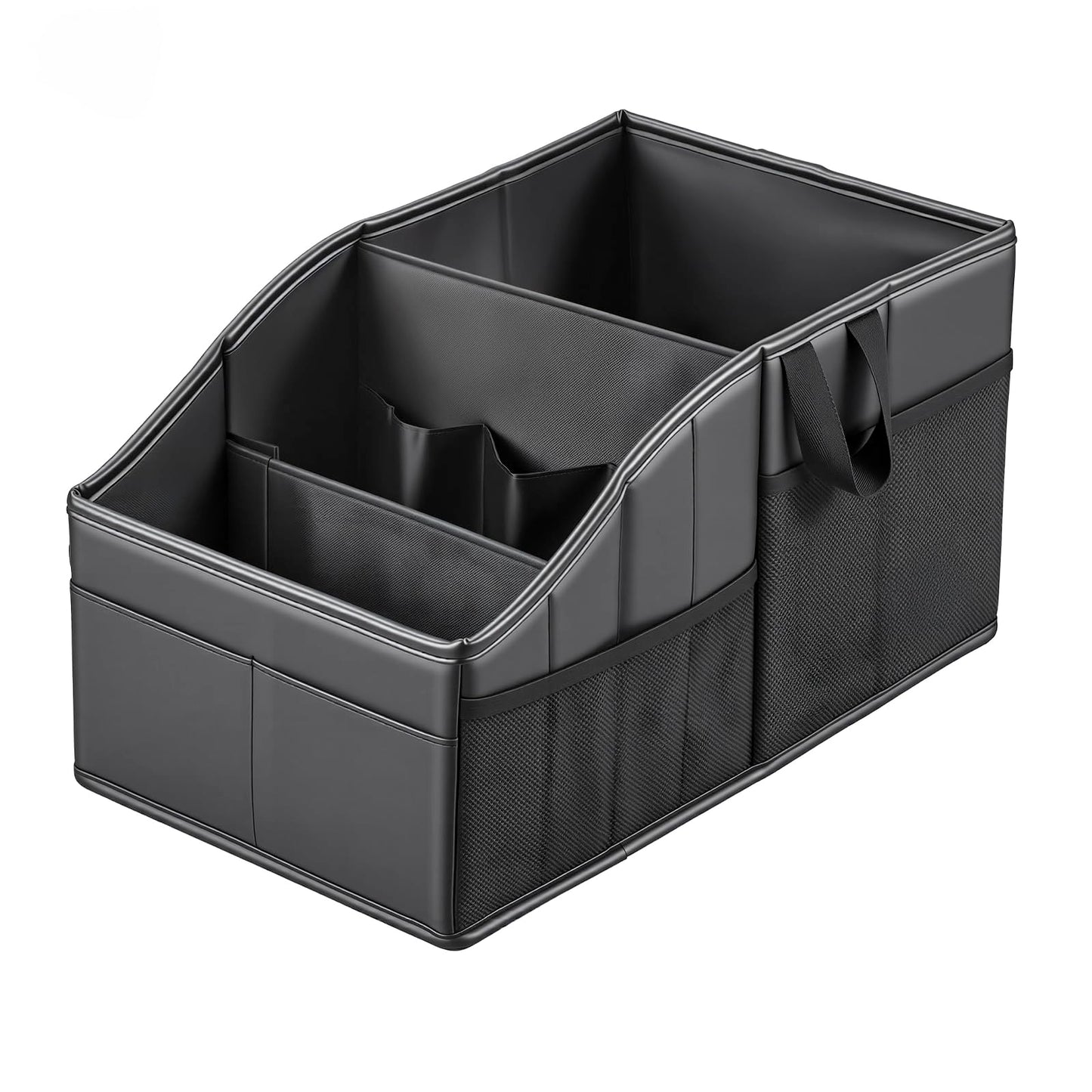 WHHMK Sturdy Leather Car Storage Support Up to 33 LB of Weight, Black