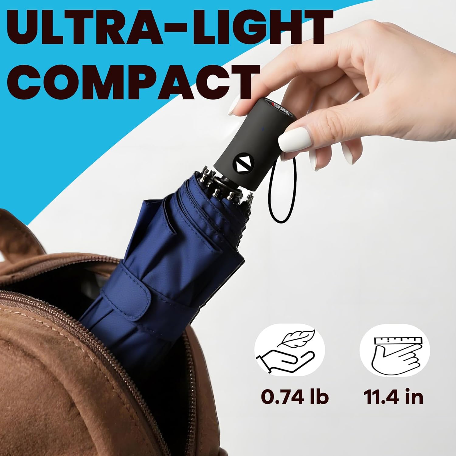 SIEPASA Windproof Travel Umbrella - Automatic Compact Folding Umbrella for Rain, Small Portable
