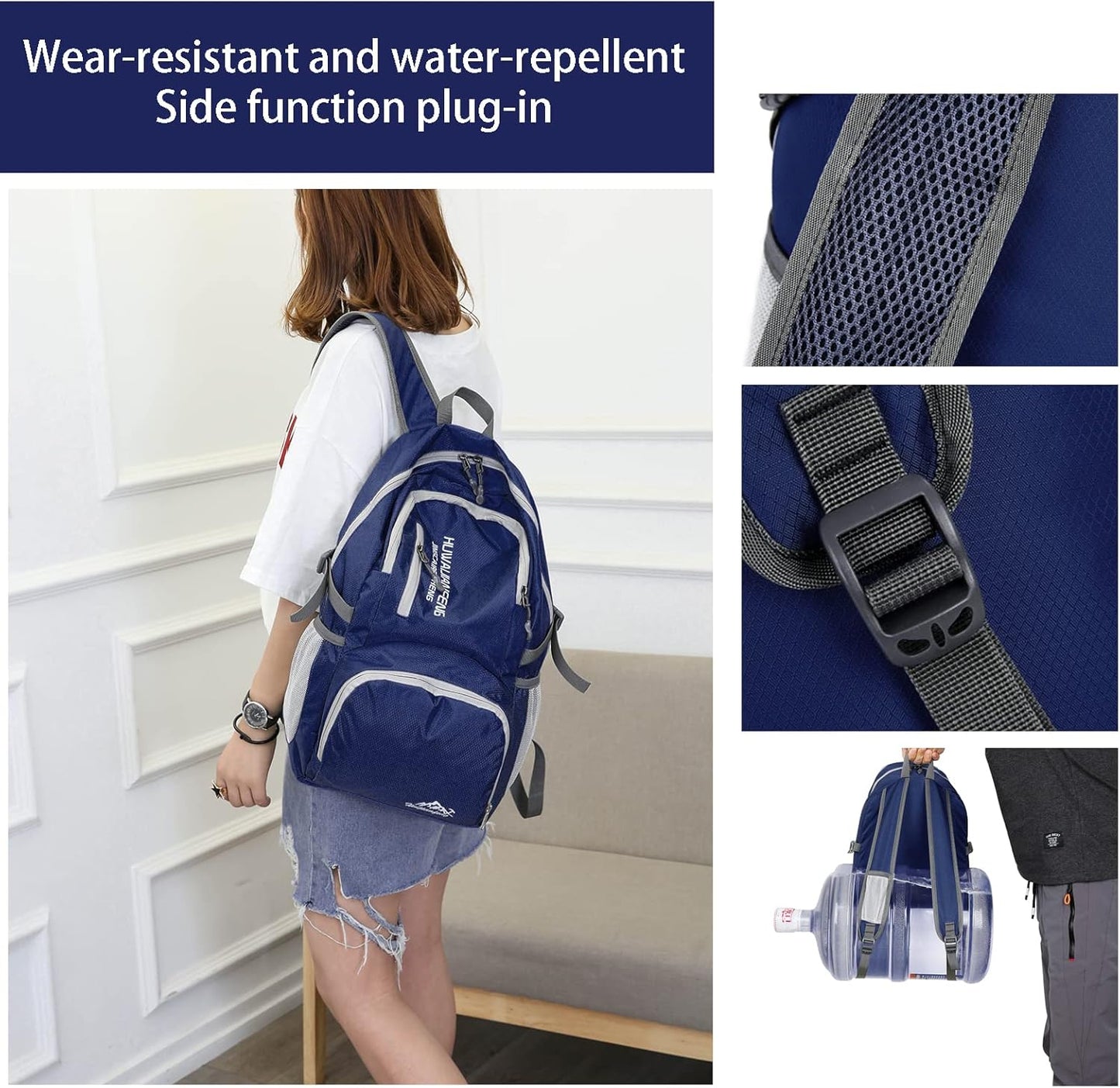 Hiking Backpack,30l sporty lightweight folding waterproof ultralight backpack for outdoor camping picnic hiking running bag with waterproof rain
