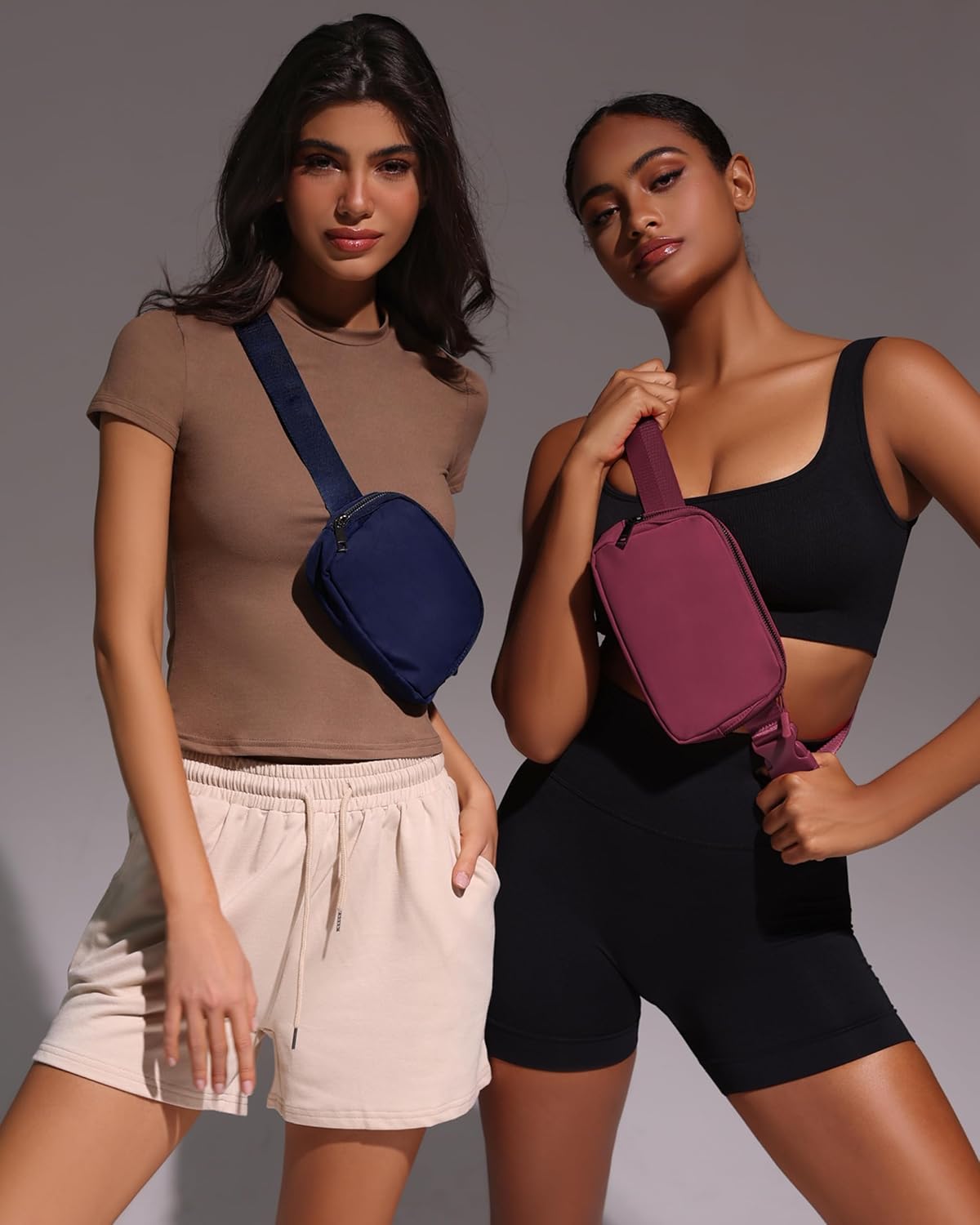 Fanny Pack Crossbody Bag Trendy Waterproof Small Cross Body Purse for Women Men Fashion Waist Packs Mini Belt Pouch Chest Bum Hip Bag Lulu Dupes for Travel Vacation Running True Navy
