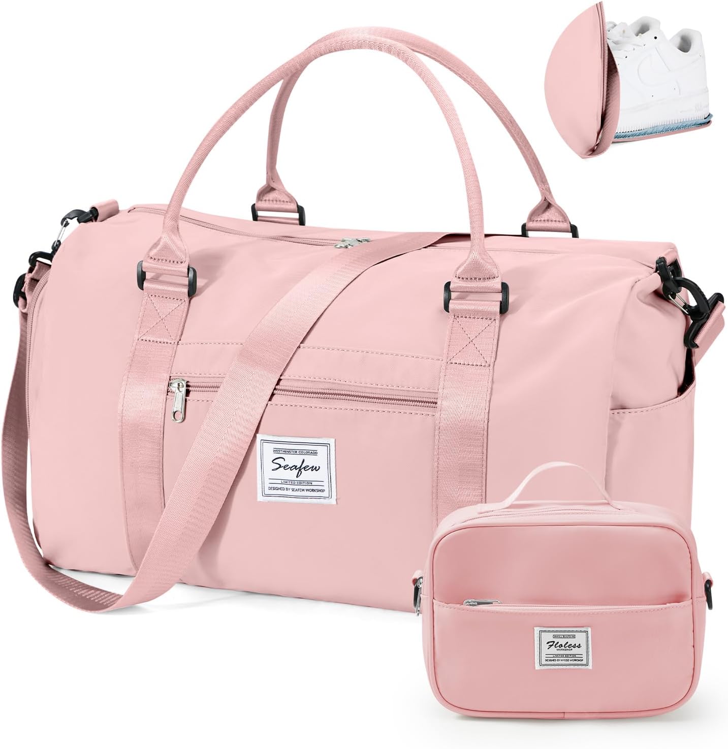 Gym Bag for Women with Shoes Compartment,Small Duffel Bag Sport bag with Toiletry Bag Overnight