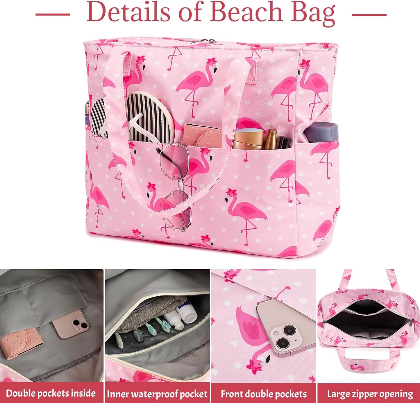 Bluboon Waterproof Beach Tote Pool Bags for Women Ladies Extra Large Carry On Bag With Wet Compartment for Weekender Travel