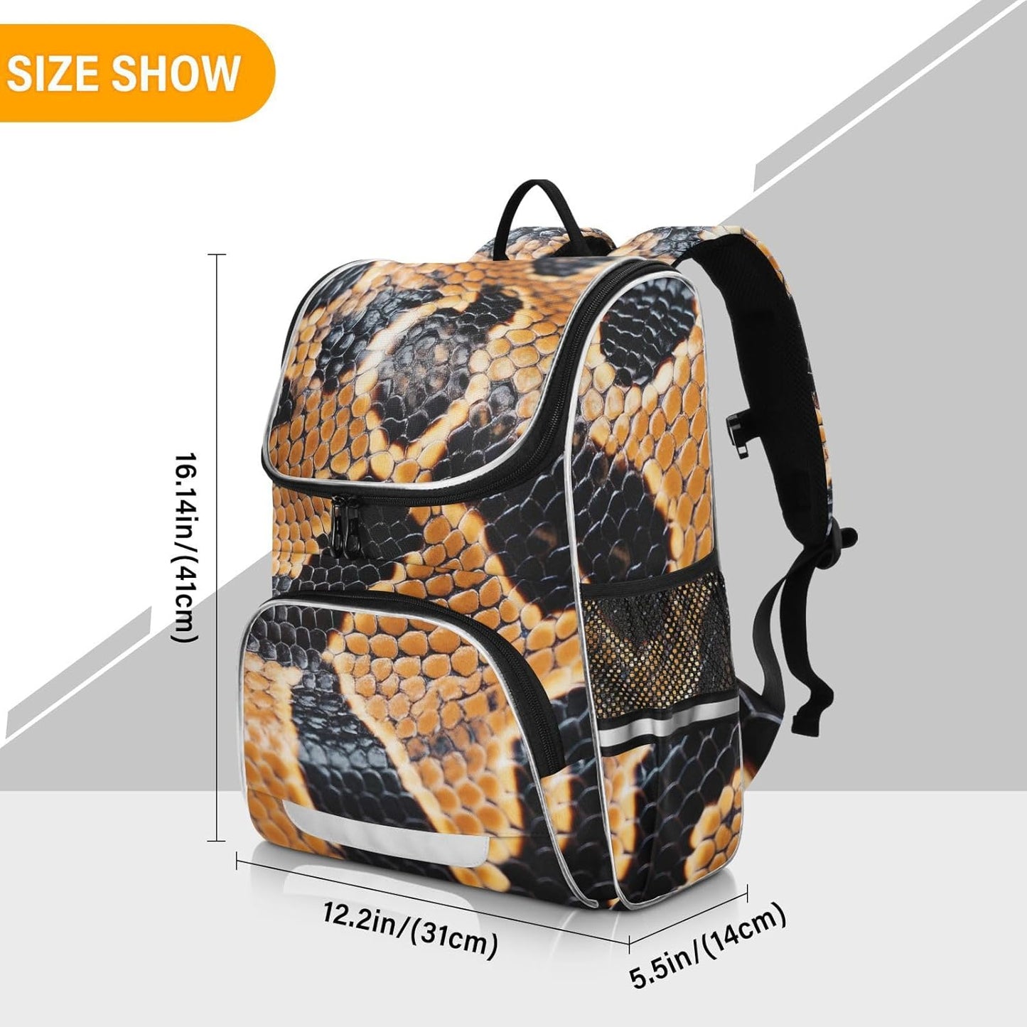 Snake Skin Cute Backpack For Girls Kids Backpack Boys Teen School Bag Bookbag Travel Daypacks
