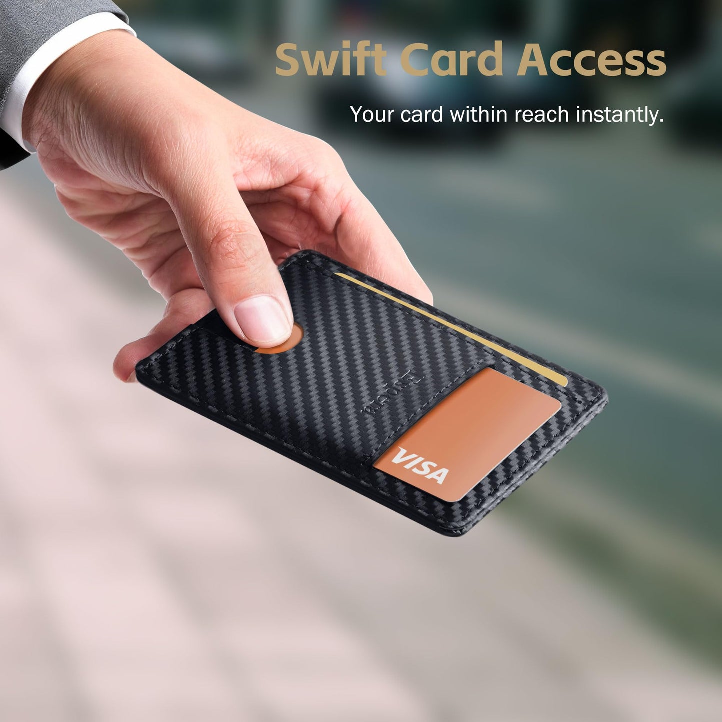 Espera Slim Minimalist Front Pocket Wallet for Men, RFID Blocking Credit Card Holder, Thin Travel