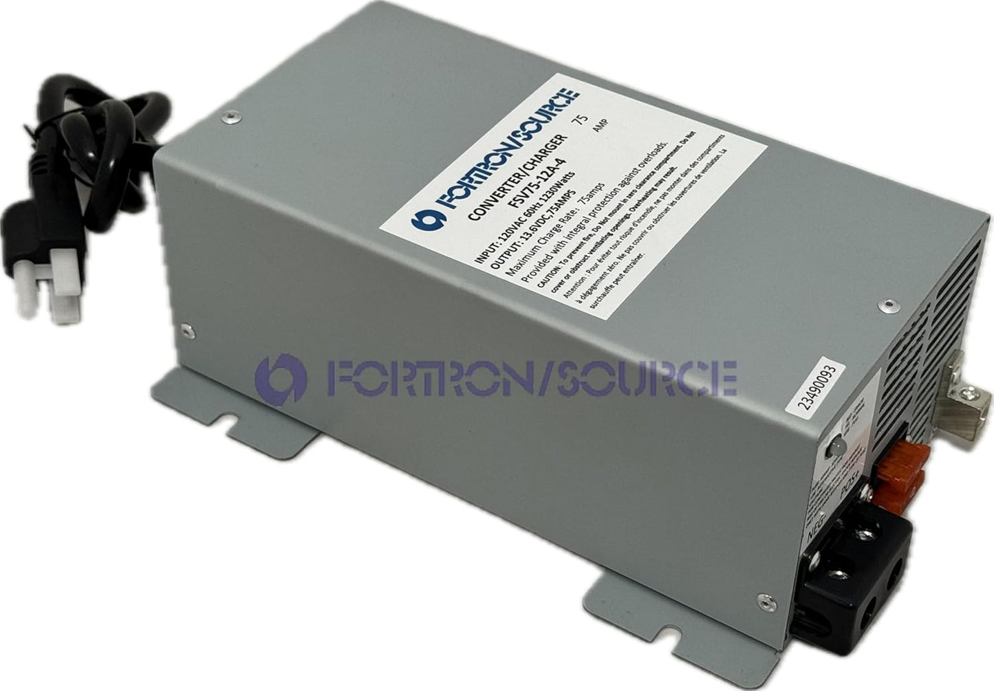RV Power Converter | 75 Amp | 4-Stage Battery Charger | Fortron/Source SRV Series Power Supply | AC-DC Converts 120VAC to 13.75VDC | FSV75-12A-4