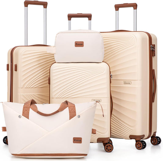 Luggage Sets 5 Piece, Suitcases with Wheels, ABS Hard Case Luggage with TSA Lock Spinner Wheels, Carry On Luggage Set (20/24/28 inch)