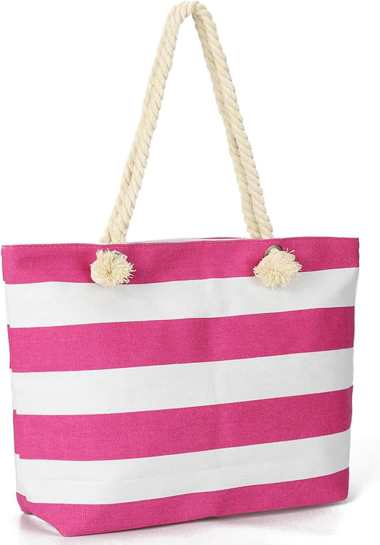 LAVTUG Beach Bags for Women, Large Canvas Beach Tote Bag Waterproof Sandproof Beach Bags Swim Pool Bag Travel Essentials