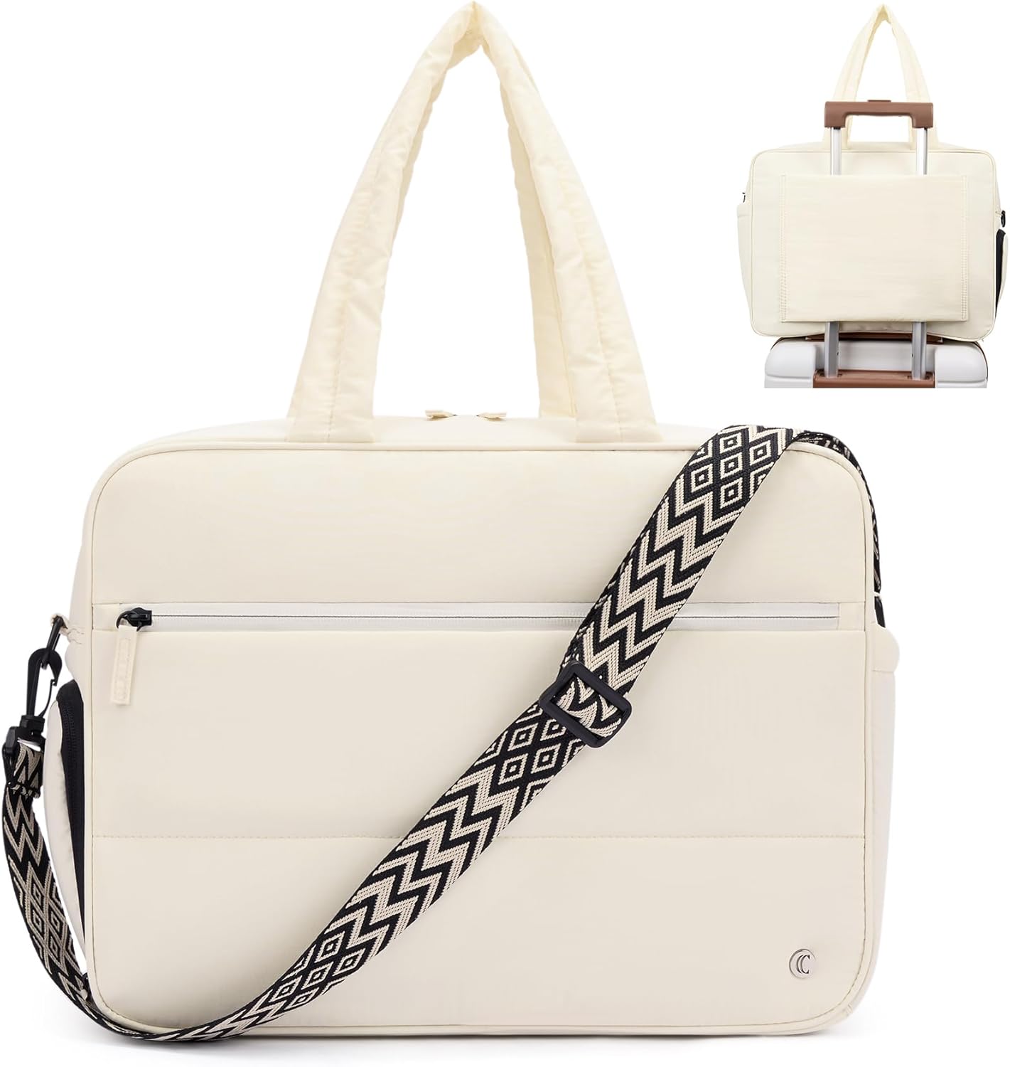 CLUCI Weekender Travel Bag for Women Puffer Tote Bag Carry On Duffle Overnight Bags with Shoe Compartment