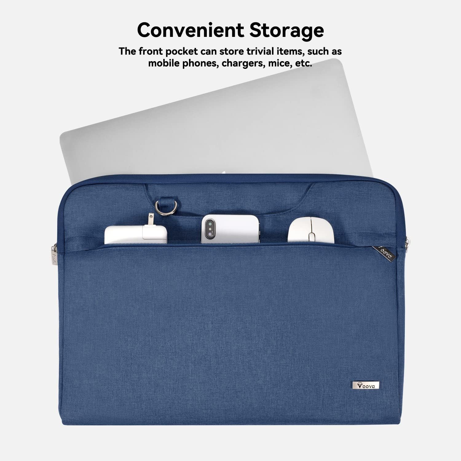 Voova Laptop Bag 15.6 Inch, Waterproof Computer Sleeve Carrying Case with Shoulder Straps & Handle