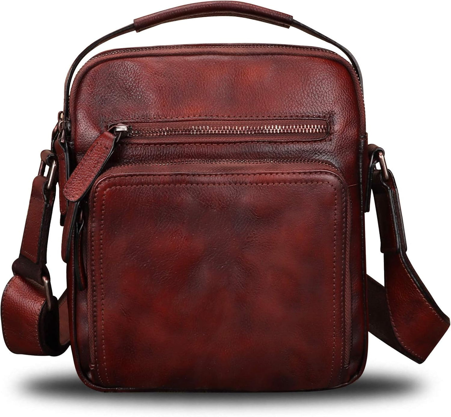 Genuine Leather Purse and Shoulder Bag for Men Vintage Real Leather Messenger Bag Handbag Crossbody Satchel Purse Strap