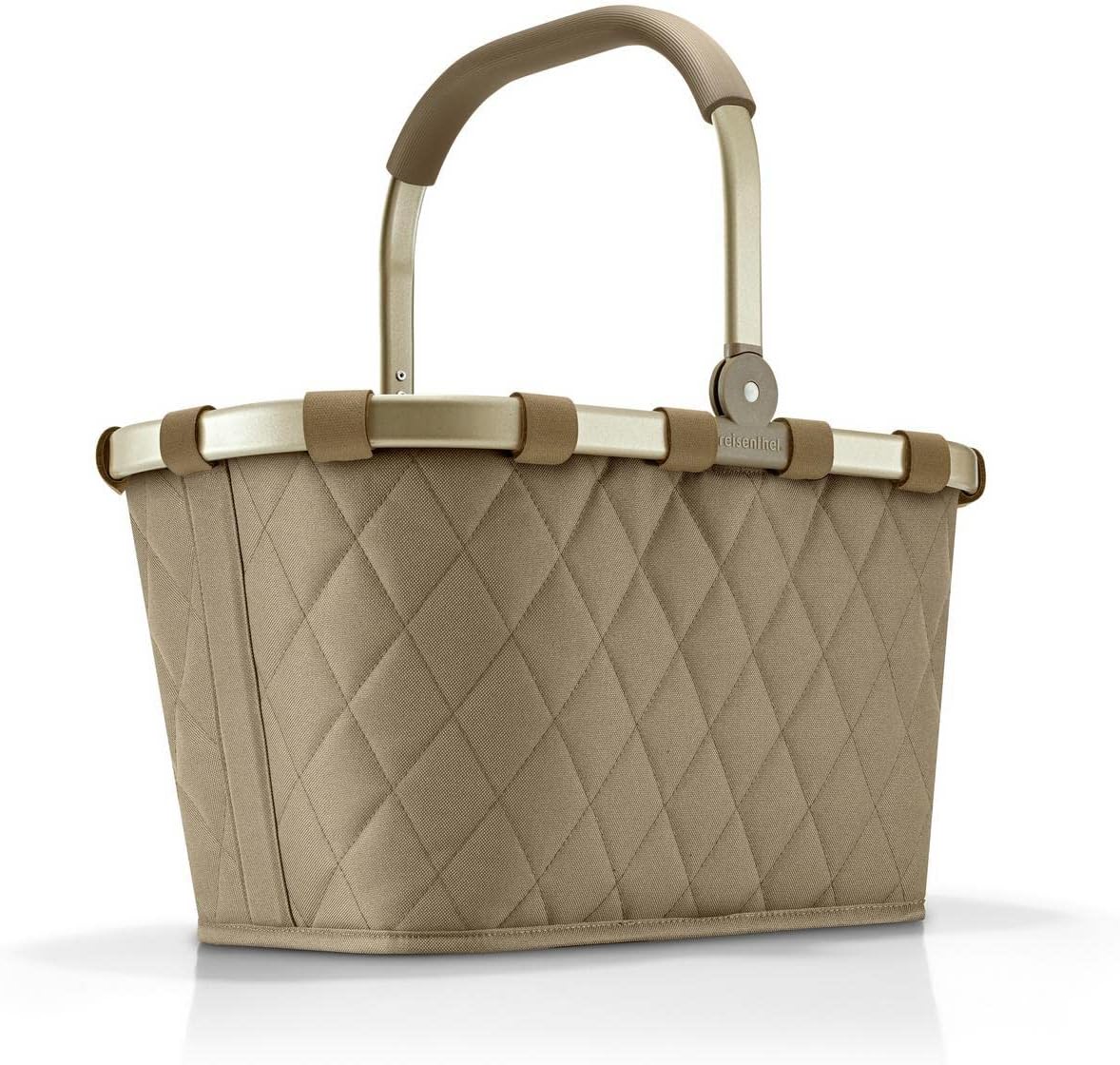 reisenthel carrybag frame rhombus olive - Sturdy shopping basket with plenty of storage space and practical inner pocket - Elegant and water-repellent design