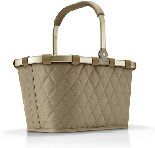 reisenthel carrybag frame rhombus olive - Sturdy shopping basket with plenty of storage space and practical inner pocket - Elegant and water-repellent design