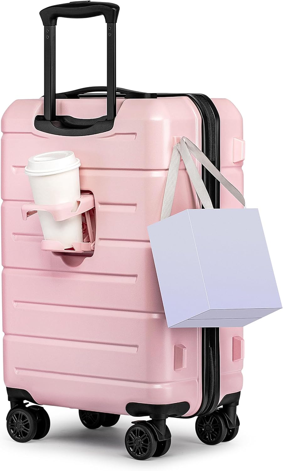 KYME Pink Hardside Carry On Luggage 22x14x9 Airline Approved with TSA Lock Hardshell Carry-On