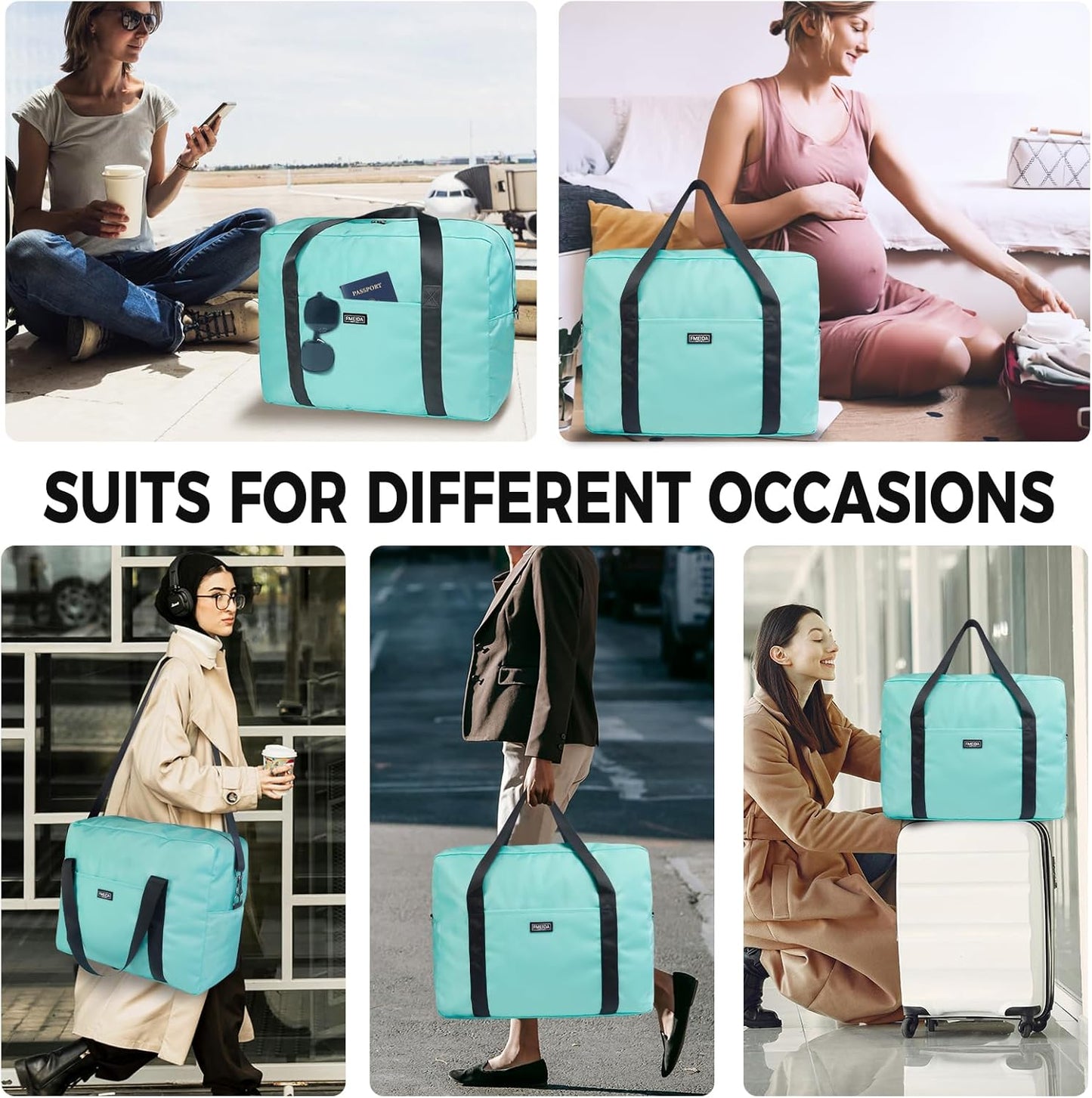 For Frontier Airlines Personal Item Bag 18x14x8 Underseat Travel Duffel Bag Carry on Luggage for Women and Men 30L (With Shoulder Strap)