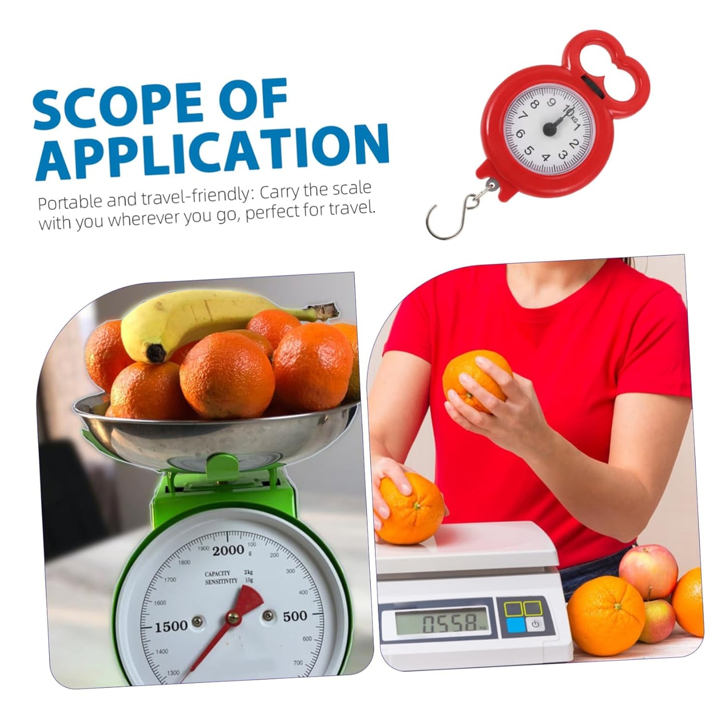 Portable Spring Scale Luggage Weight Scale for Travel Fishing and Shopping Lightweight