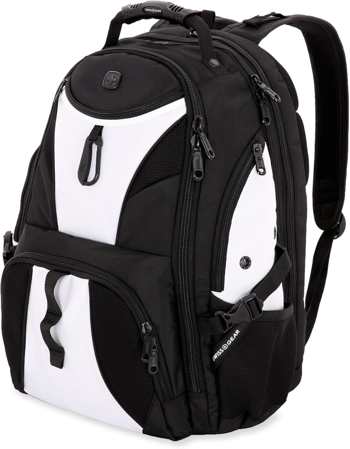 SwissGear 1900 Scansmart TSA 17 Laptop Backpack, White/Black, 19-Inch