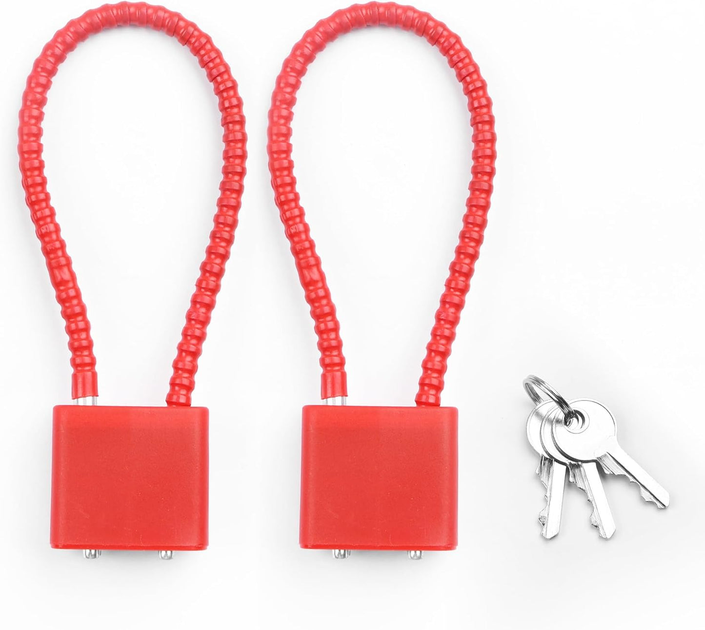 YAODHADO Luggage Locks with Keys,Locker Lock Small Luggage Padlocks for Travel Suitcase Locks Padlock Apply to Locker Lock,Gym Locker (2PCS) (Red)