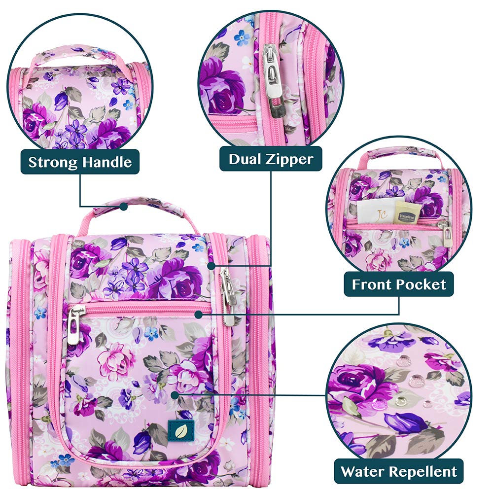 PAVILIA Toiletry Bag Travel Bag for Women Men, Hanging Cosmetic Organizer, Water Resistant Makeup
