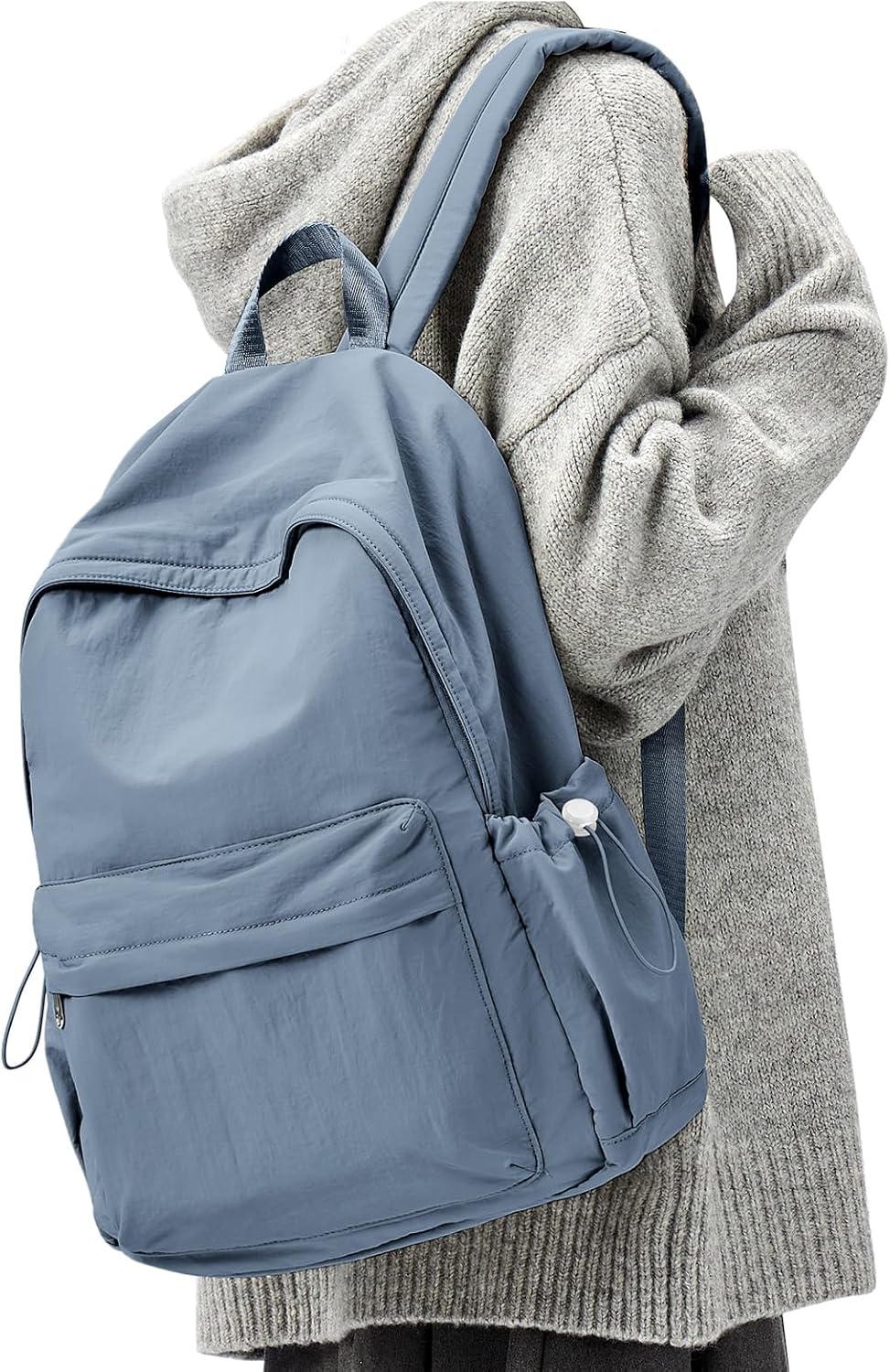 Simple School Backpack For Women Men Aesthetic Medium Backpack Lightweight Casual Daypack College Backpacks Cute Bookbag for Teens Girls Boys Basic Bagpack（Blue）