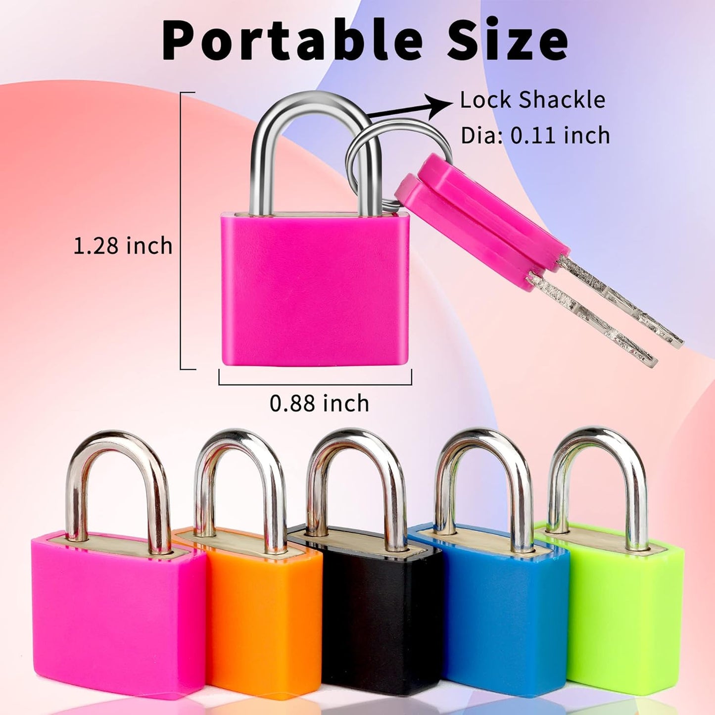 5 Pcs Suitcase Locks with Copper Keys Protect Your Belongings with Febwind's Set of 5 Mini Padlocks Multicolor Durable Locks for Suitcases Backpacks Boxes Cabinet and Laptop Bags
