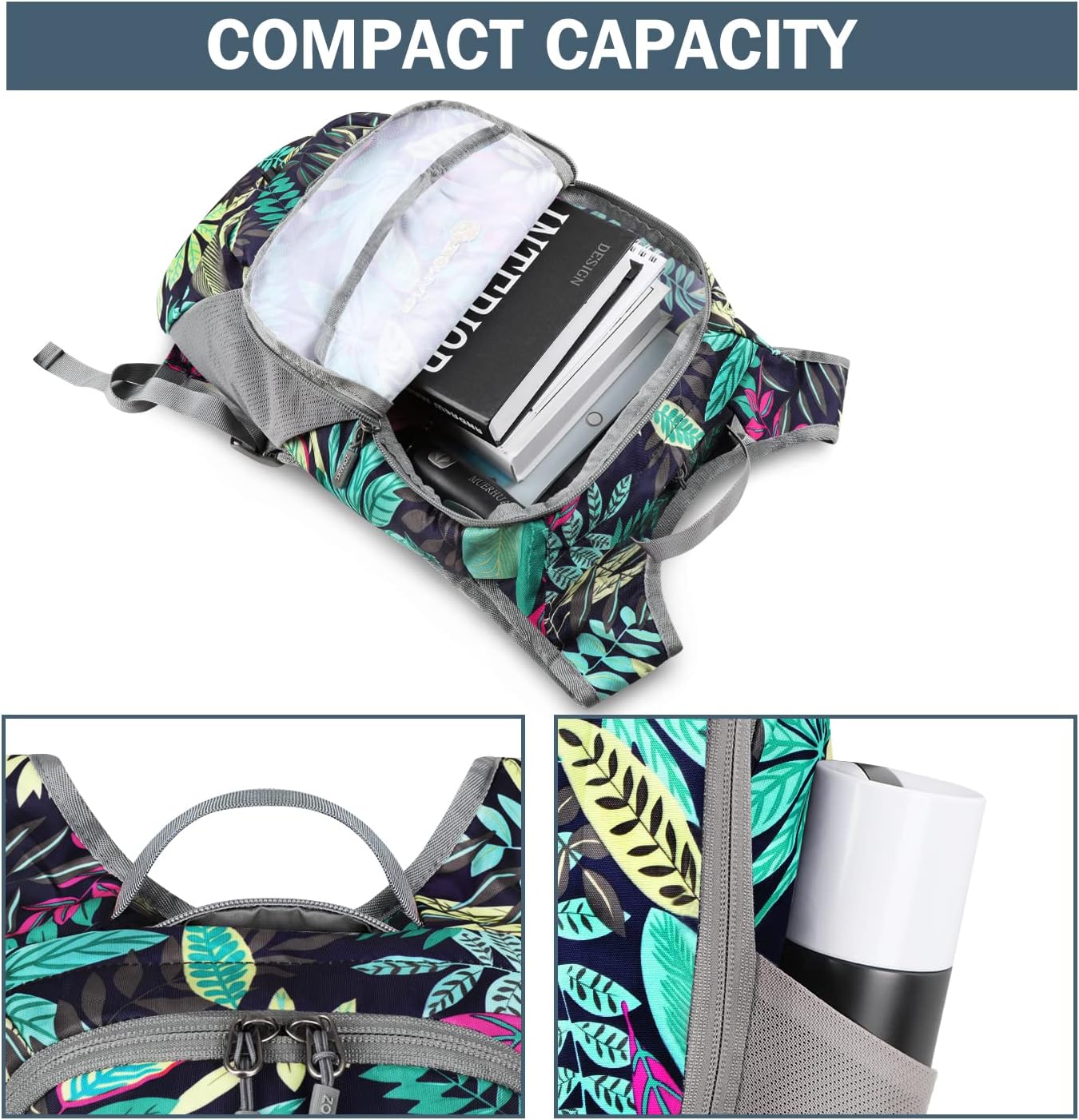 ZOMAKE Ultra Lightweight Packable Backpack 18L, Small Foldable Hiking Backpacks Water Resistant