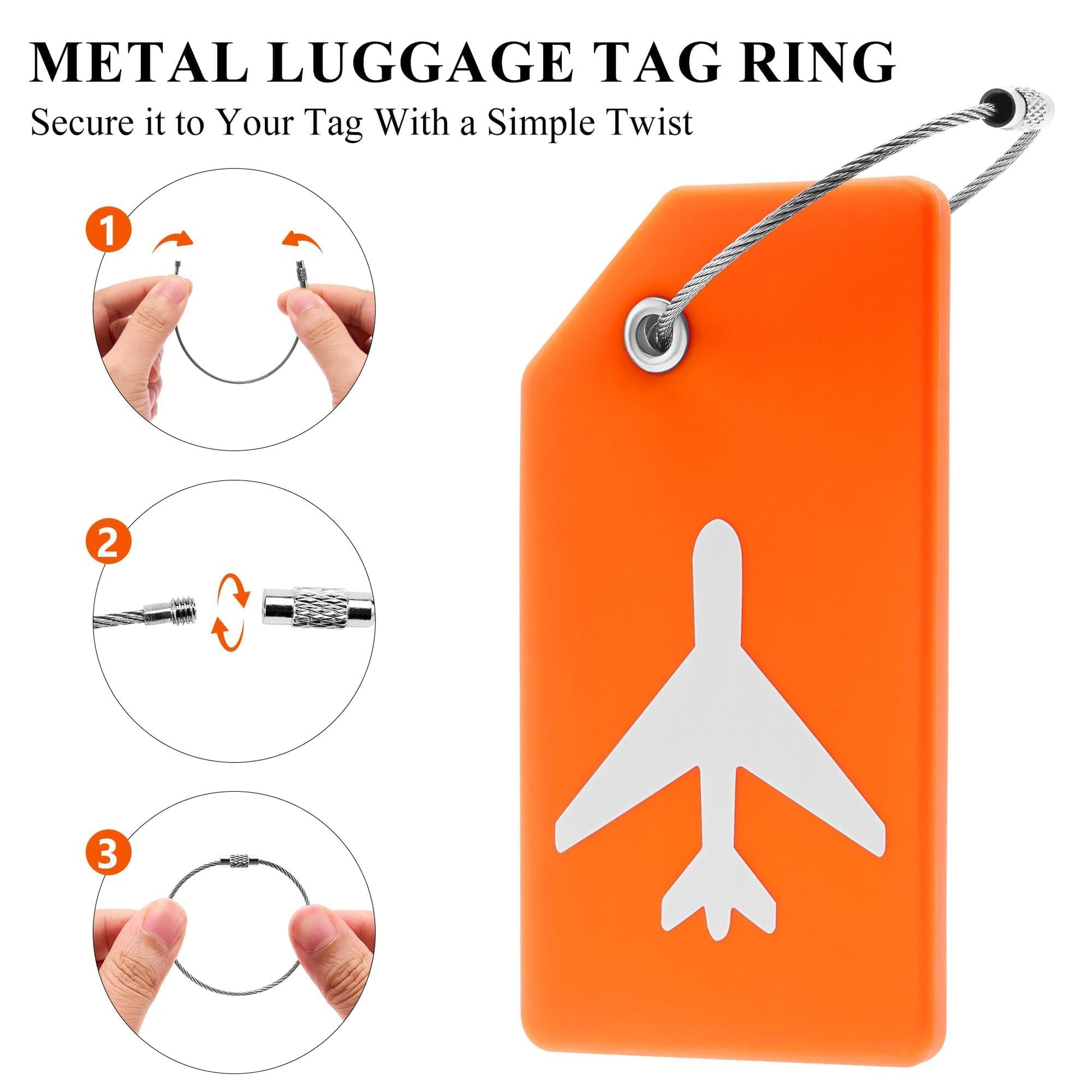 Gostwo 8 Pack Silicone Luggage Tags for Suitcases, Plane Travel Essentials