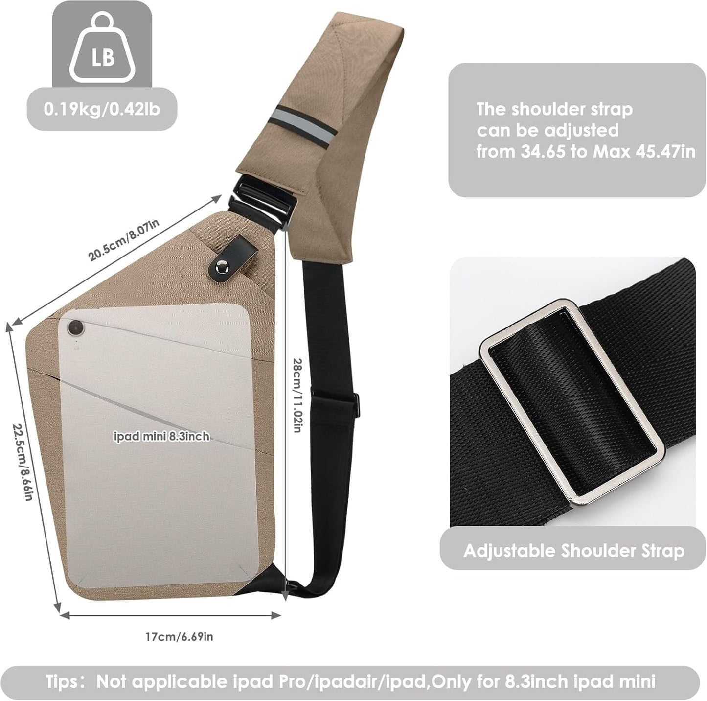 Sling Bag Anti-Theft Crossbody Bag for Women Men Sling Backpack Multipurpose Travel Essentials Hiking Chest Bag Daypack
