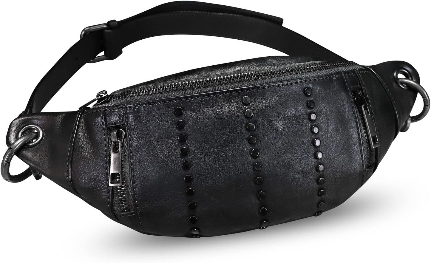 Genuine Leather Fanny Pack for Women - Vintage Real Leather Waist Bag - Fashion Hip Bag - Crossbody Purse