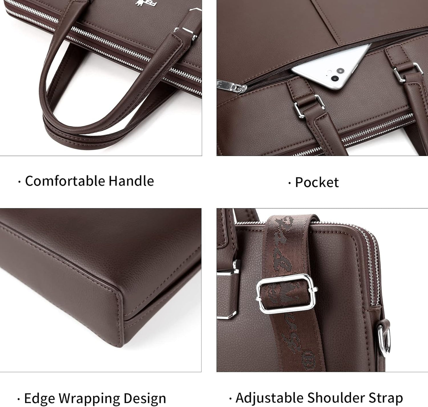 FSD.WG]Business Bag Leather Briefcase Shoulder Laptop Business Bag for Men