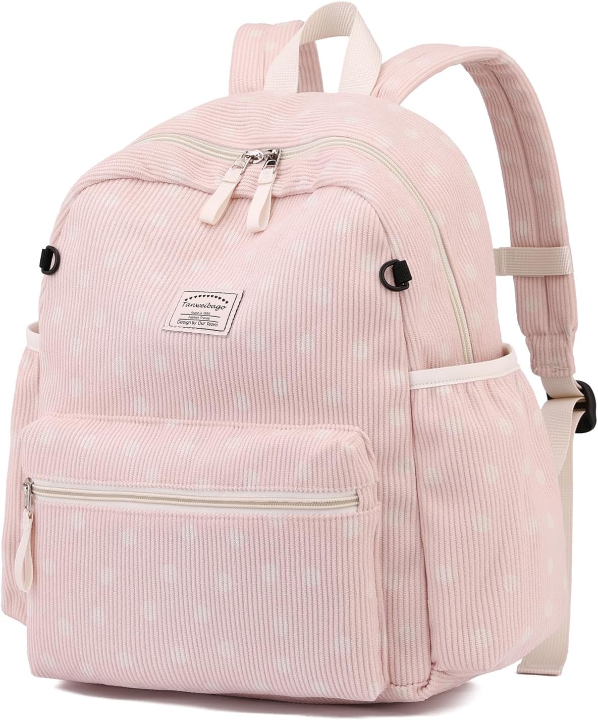 Corduroy Kids Backpack for Boys Girls Backpacks for Primary Elementary Kindergarten 6-10 (Dot Pink, Medium (15" H Fit A4 Folder))
