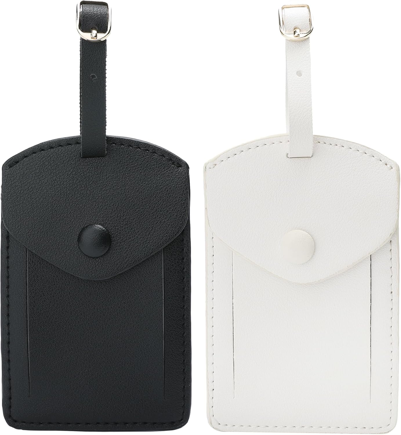 Kevancho Leather Luggage Tags for Men Women, Suitcase Labels Baggage Bag Tag ID Tags with Full Back
