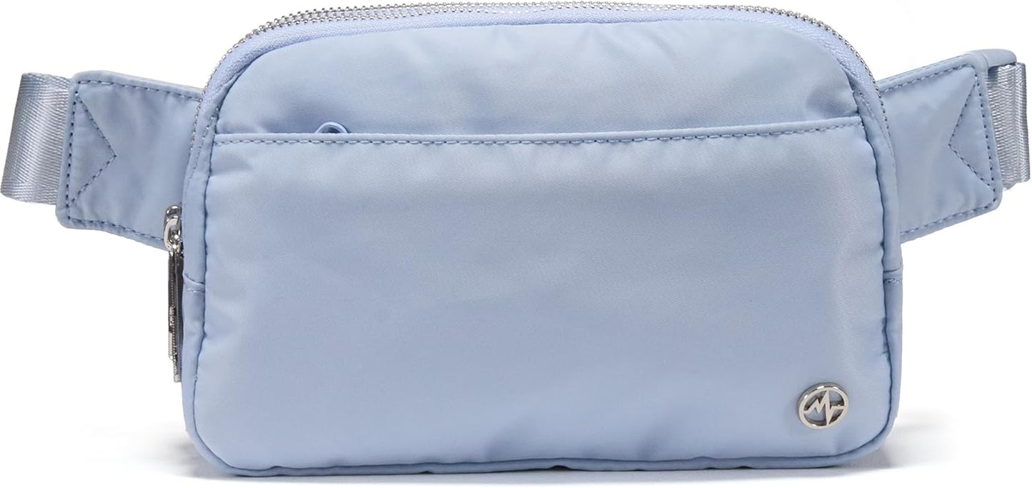 Pander Everywhere Belt Bag for Women, 5 Zipper Pockets Nylon Crossbody Fanny Pack Purse (Windmill