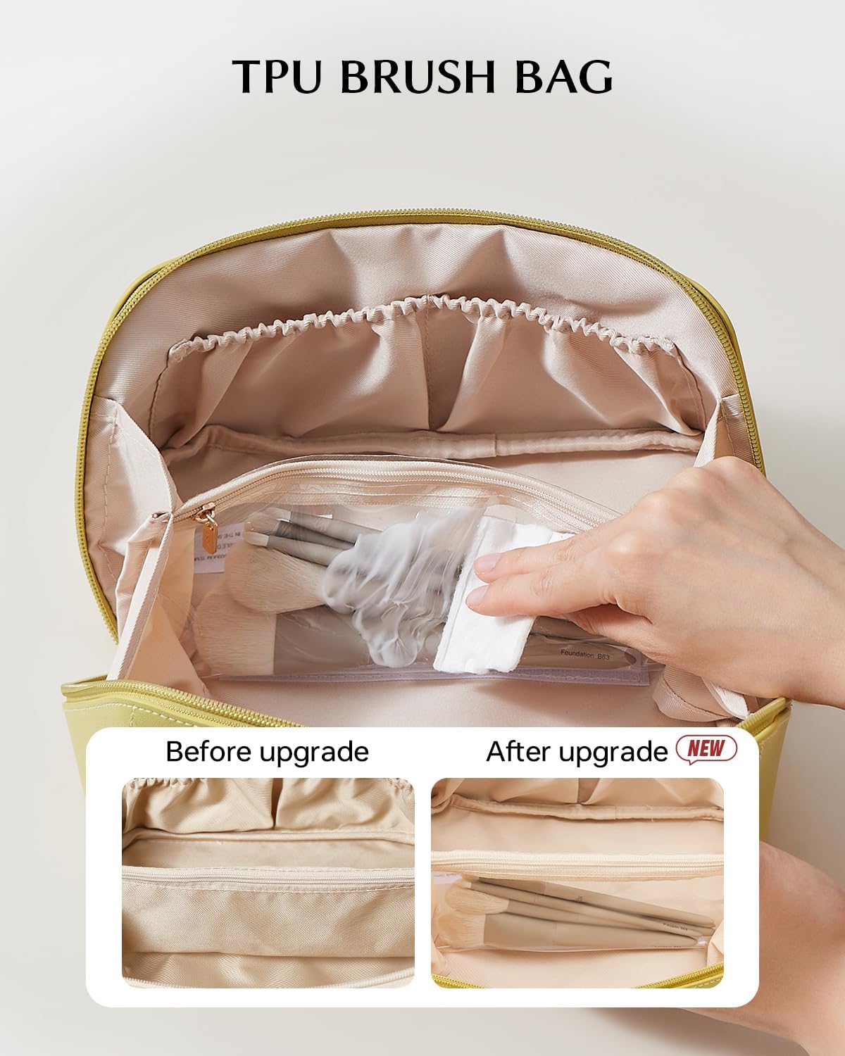 EACHY Travel Makeup Bag,Large Capacity Cosmetic Bags for Women,Waterproof Portable Pouch Open Flat Toiletry Bag Pattern Makeup Bag