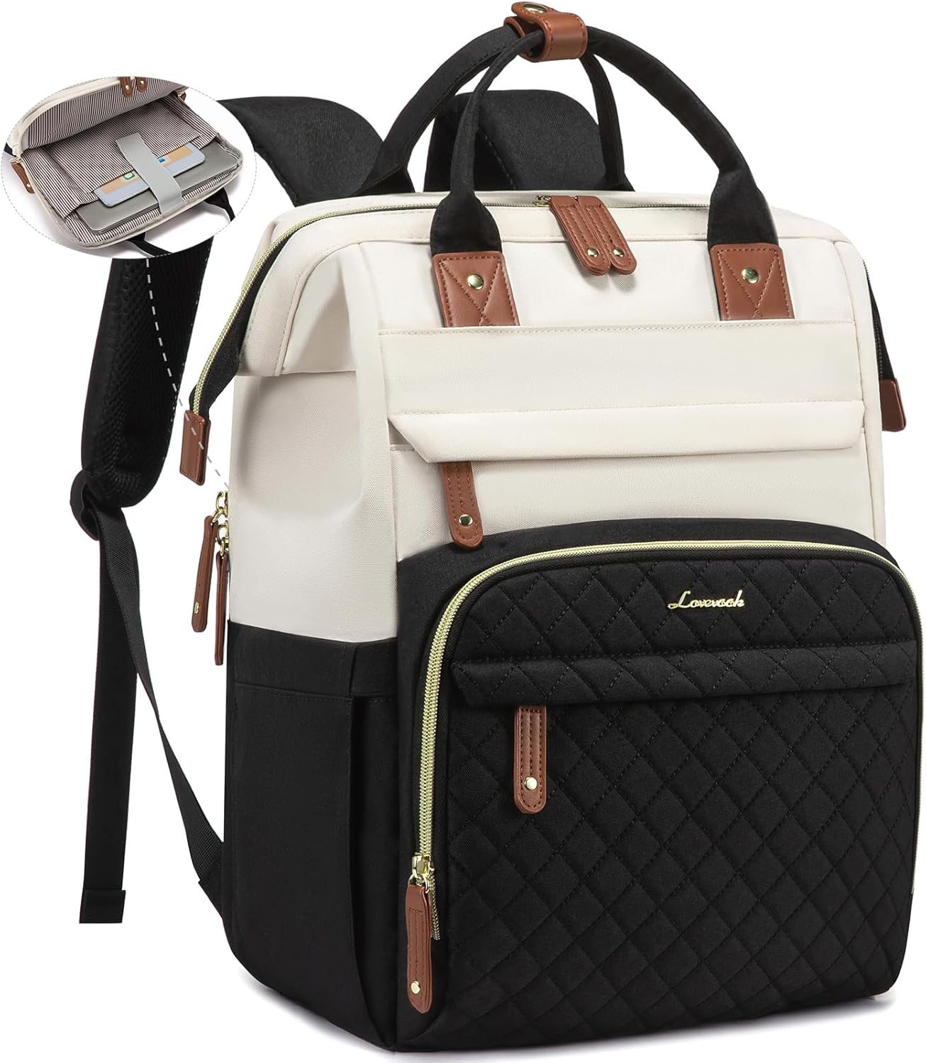 LOVEVOOK Laptop Backpack for Women, 15.6'' Waterproof Nurse Bag Teacher Work Backpack Purse for