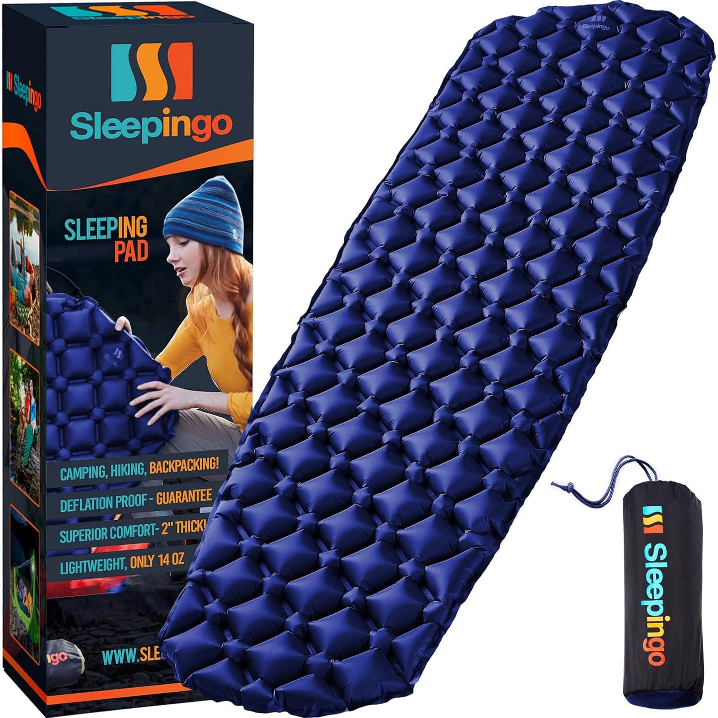 Sleepingo Inflatable Mat - Ultralight Sleeping Pad for Campings and Backpackings - Compact Air