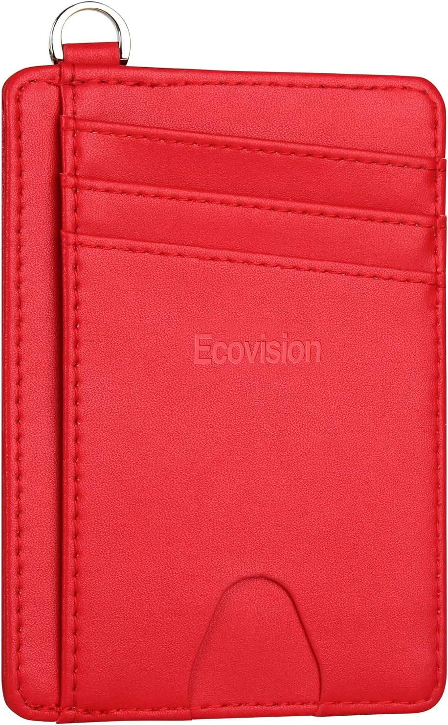 EcoVision Slim Minimalist Front Pocket Wallet, RFID Blocking Credit Card Holder Wallet with Detachable D-Shackle for Men Women