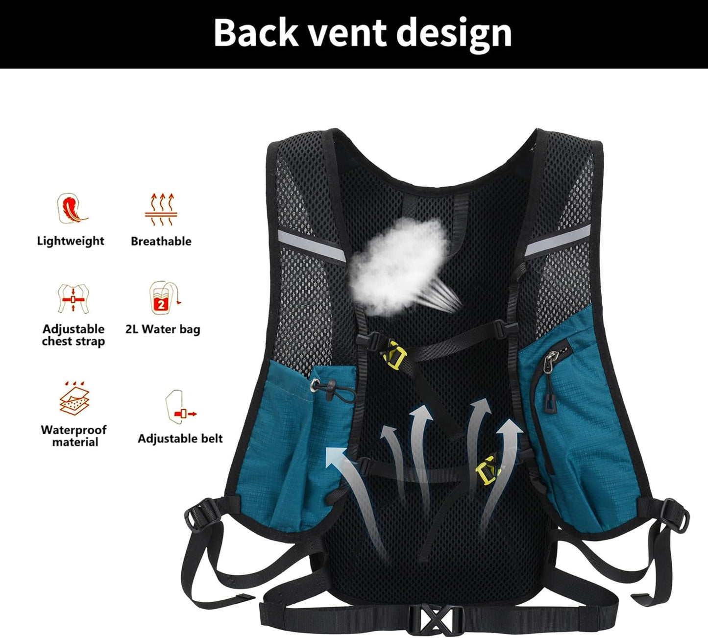 DOJUNS Hiking Backpack Lightweight Travel Backpack 20L Waterproof Hiking Daypacks Camping Backpack for Men Women (Lake Blue)