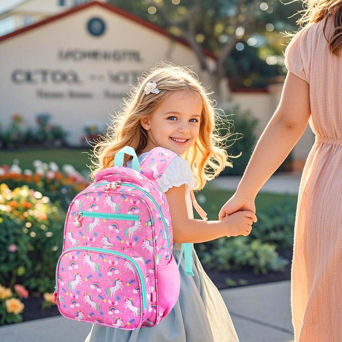 RHCPFOVR Kids Backpack for Girls - Girls Backpack 3-8 Ages Butterfly for Kids 15 Inch School Bookbag for Kindergarten Elementary School Bookbag for Girl 1st 2nd Grade
