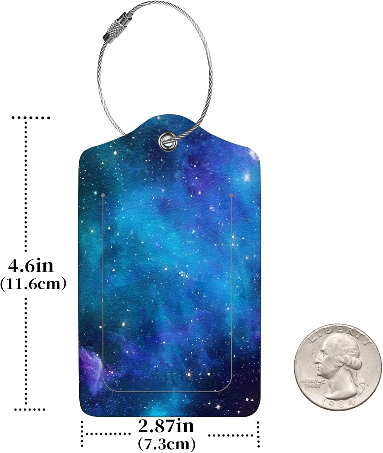 2 Pcs Luggage Tags for Suitcase, Cute Unique PU Leather Travel Bag Tag with Privacy Cover ID Label