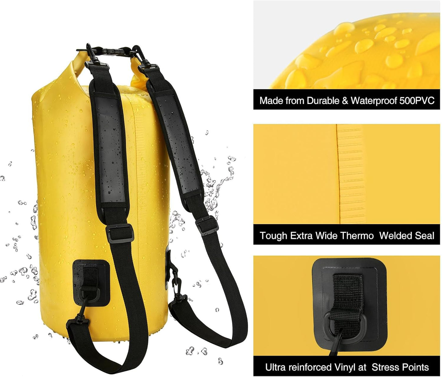 Piscifun Dry Bag, Waterproof Floating Backpack 10L/20L/30L/40L with Waterproof Phone Case for Boating, Kayaking, Fishing