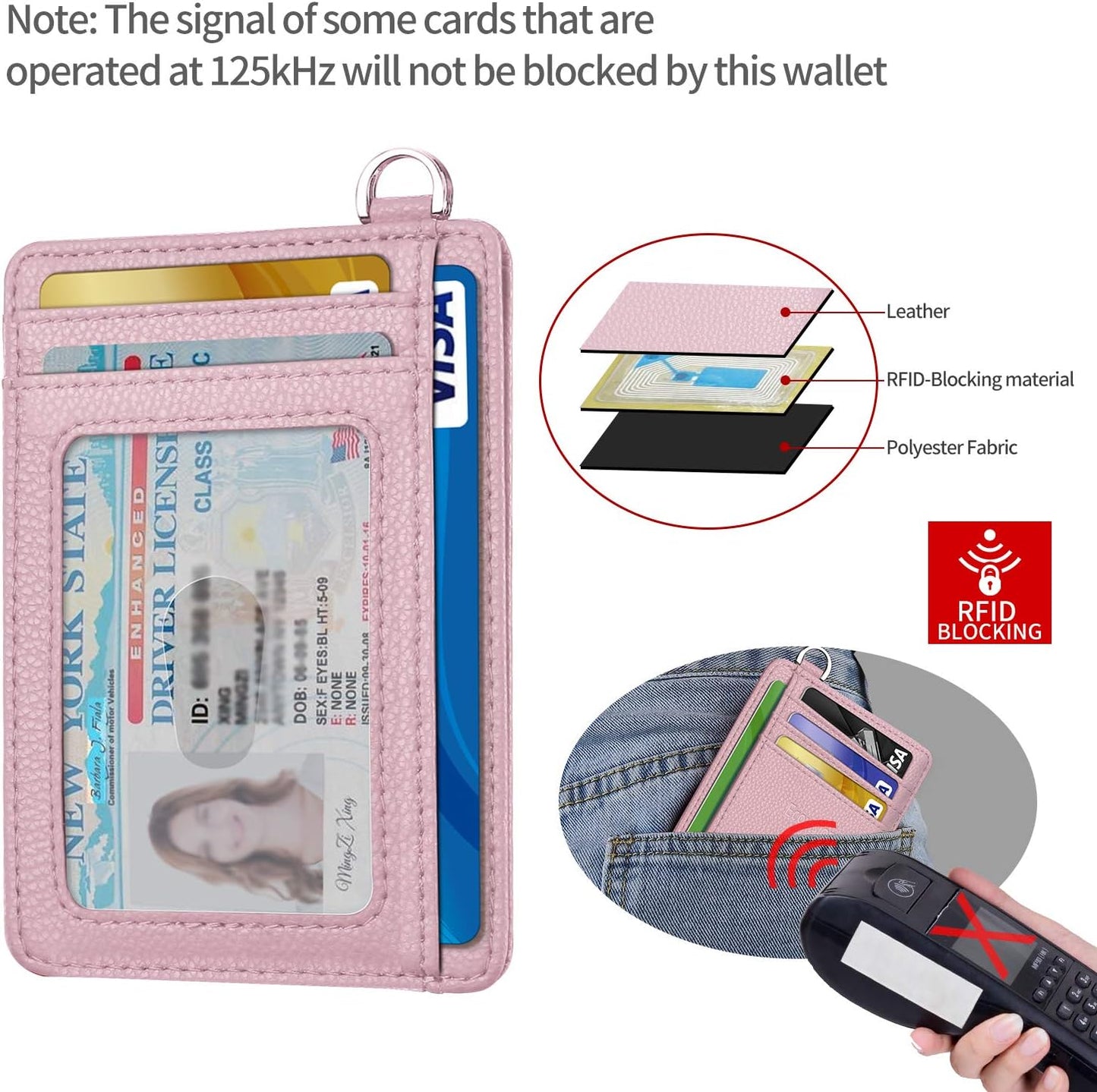 EcoVision Slim Minimalist Front Pocket Wallet, RFID Blocking Credit Card Holder Wallet with Detachable D-Shackle for Men Women