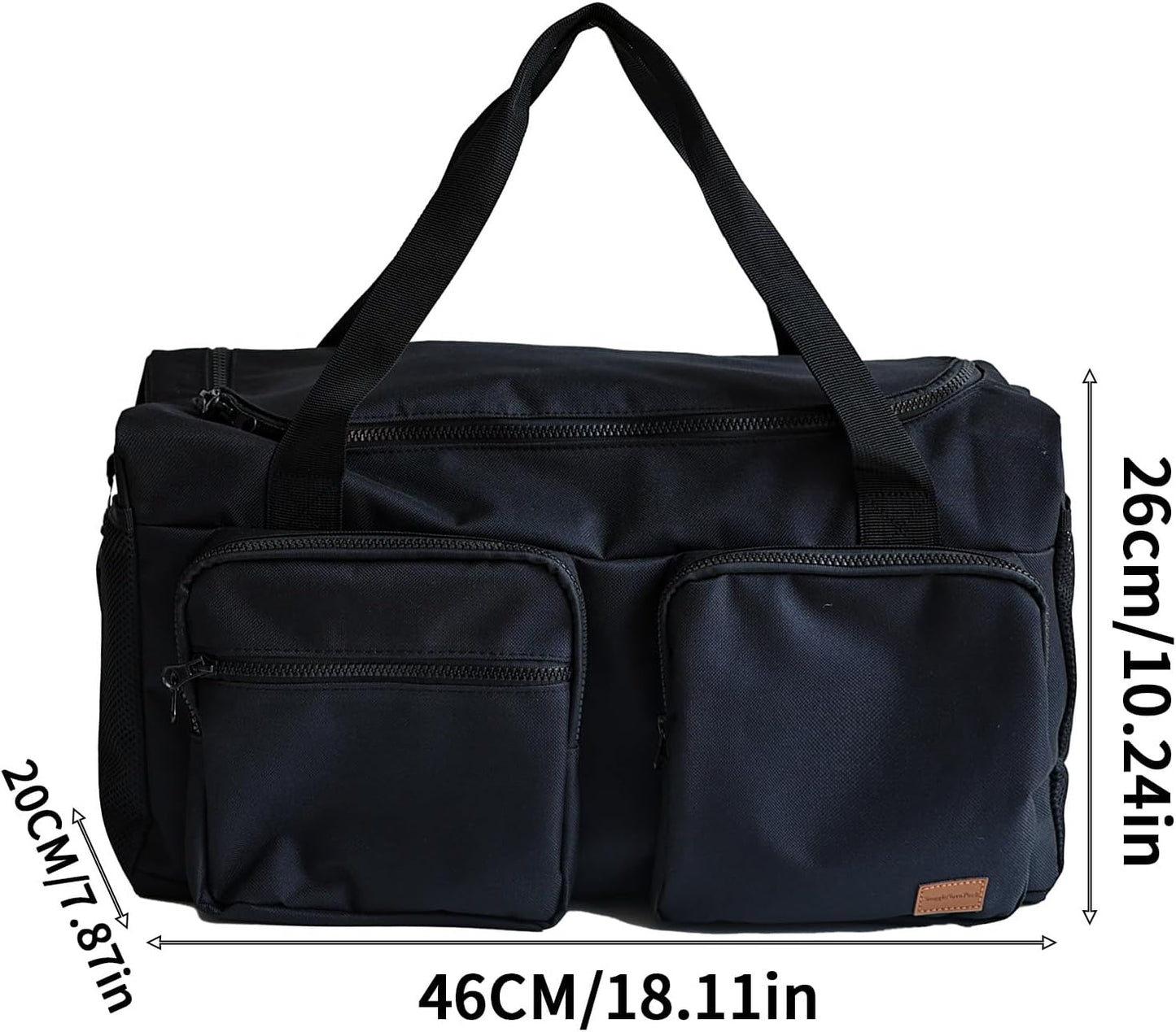 Travel Duffel Bags, Large Capacity Gym Bag for Men Women, Duffel Bag with Adjustable Strip for Travel, Airplanes, Sports(Black)
