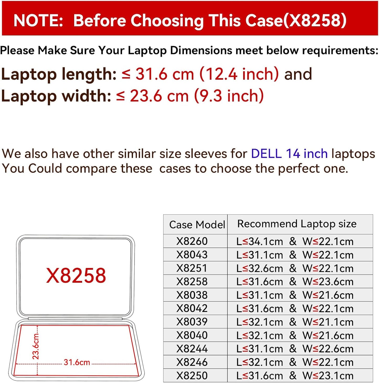 Smatree Hard EVA Protective Sleeve Case Compatible for 14 inch DELL Latitude 5430/5440, for DELL Latitude 5430 Chromebook or 2-in-1 Notebook Sleeve Bag (Not for Latitude 5430 Rugged! ! !) (X8258)