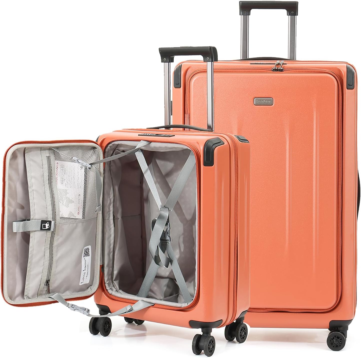 Carry On Luggage, 20Inch & 29 Inch Top Opening Airline Approved ABS+PC Hard Shell Suitcases with Silent Wheels, TSA Lock,Front Pocket and Wet-dry Separated Six-piece Set (AD Orange)