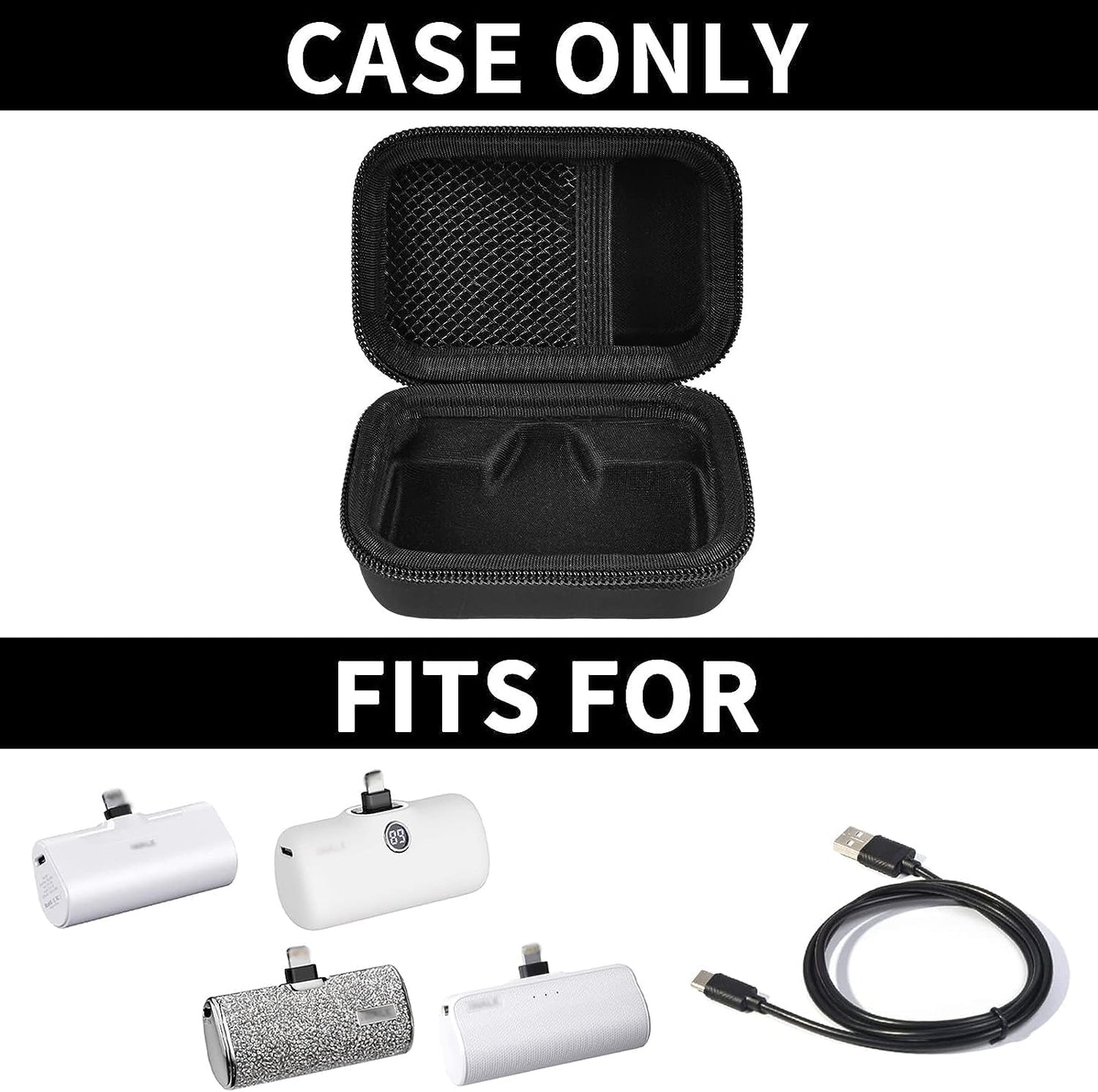 Portable Charger Power Bank Case for Swyop/for Feob/for Charmast/for JEJILL/for LanLuk/for VEGER/for iWALK/for Taegila/for Kuulaa and More Small Charging Battery Pack - Bag Only (Black)