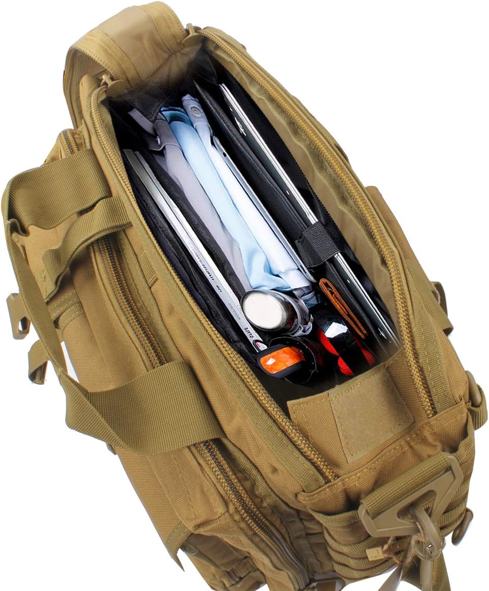 GES Tactical Briefcase, 15.6" Men's Messenger Bag Military Briefcase for Men, Khaki