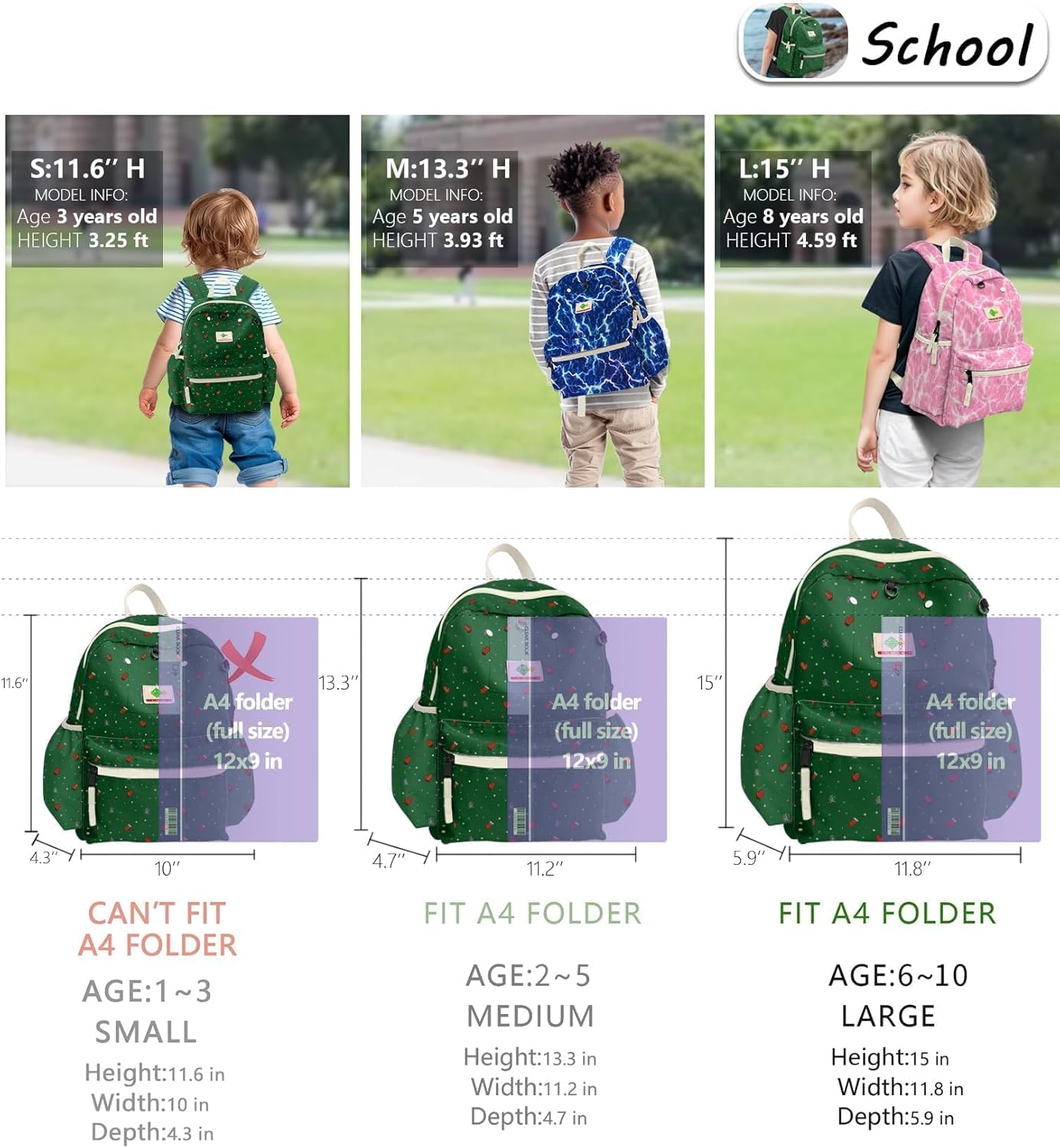 Kids Backpack for Boys Girls: Backpack 6-10 - Kindergarten Elementary School Bookbag for Girl