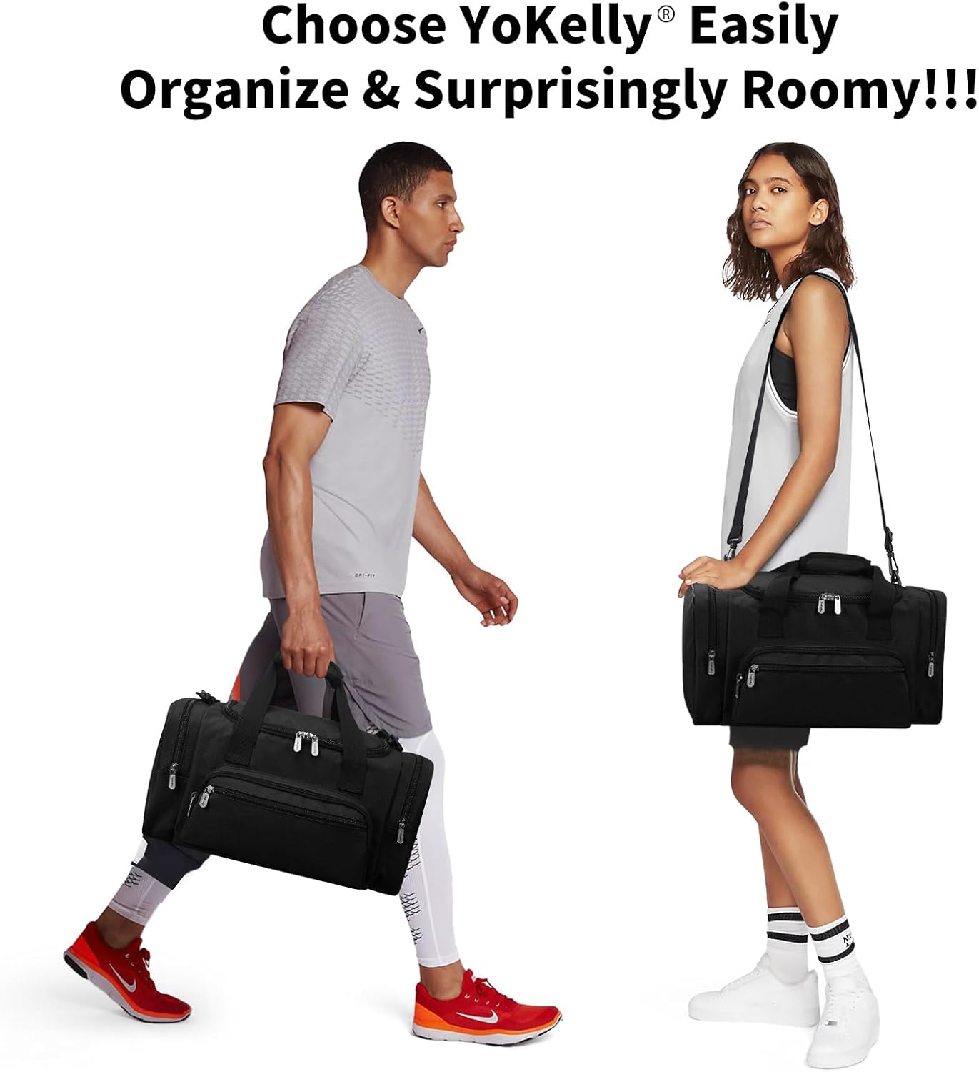 17" Carry-On Travel Duffel Bag – Personal Item Gym Bag with 6 Pockets, Lightweight Weekender Overnight Tote for Flights, Sports & Short Trips (Black, Navy, Camo, Burgundy, Olive Green, Red)