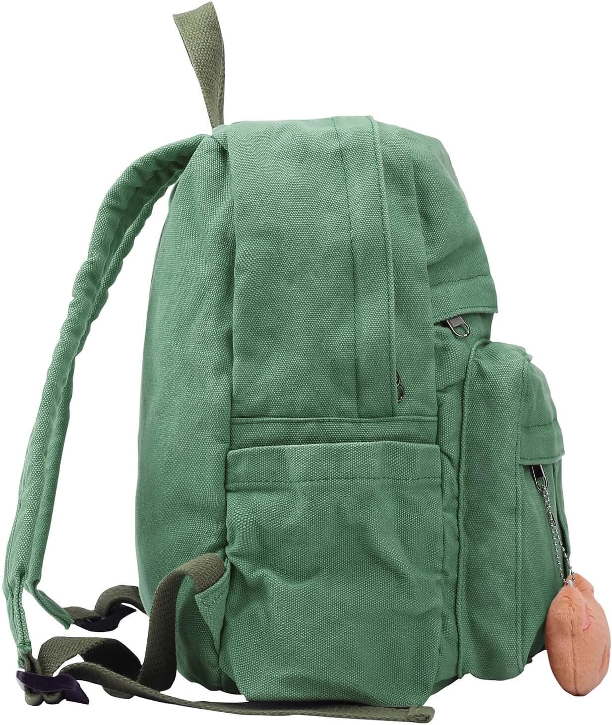 Phaoullzon Medium Canvas Laptop Backpack for Women, Girls Vintage Travel Daypack, Emerald green