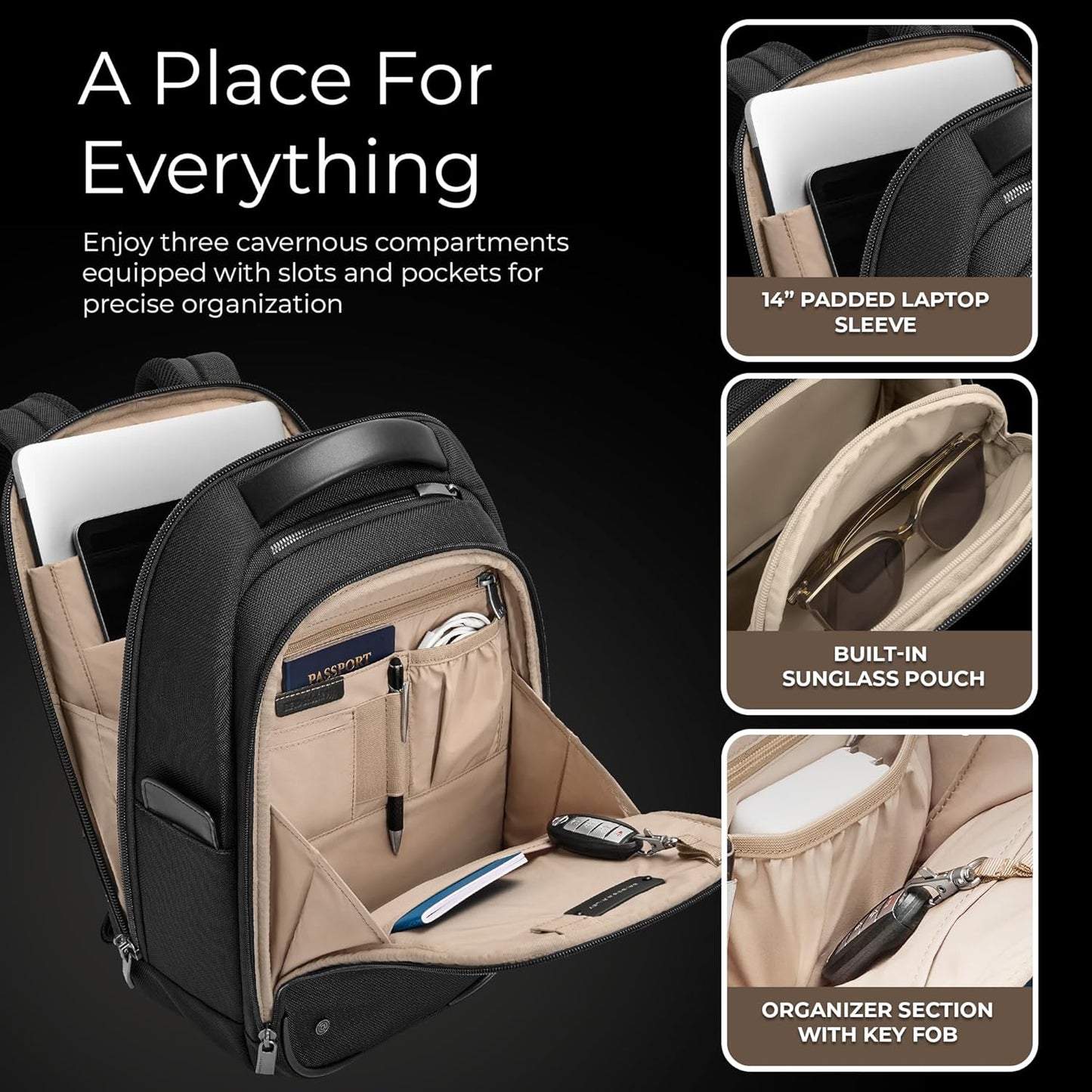 Briggs & Riley Slim Backpack for Women & Men - Laptop Backpack, For Work & Travel, Carry On Size